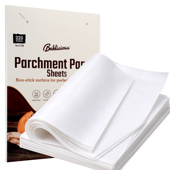 Baklicious Baking Pre-Cut Parchment Paper Sheets, 9" x 13", 220 Count