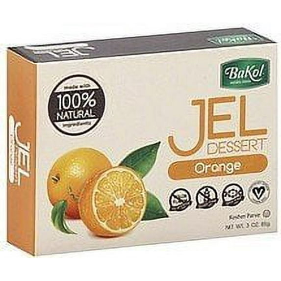 Bakol Jel Dessert 3 oz. Vegan & All Natural (Orange) (1 Pack)