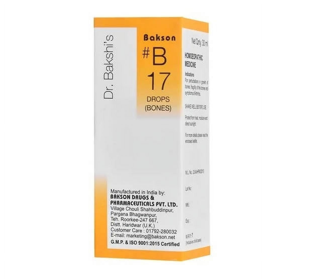 Bakson's Homeopathic Medicine B17 Drops