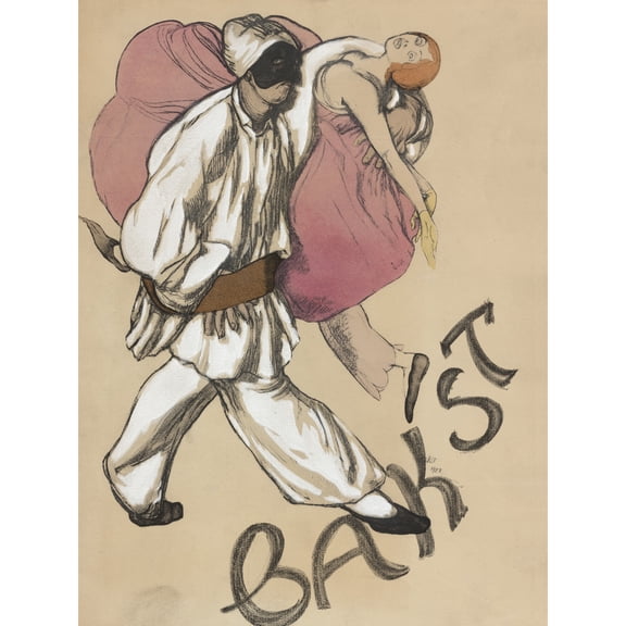 Bakst Dancing Pierrot Clown Book Cover Extra Large XL Wall Art Poster Print