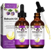 Bakuchiol Face Oil 2-Pack, Retinol Alternative Facial Oil with Rosehip Oil, Jojoba Oil & Sea Buckthorn Oil for Dry, Dull-Looking Skin, 60 mL Each