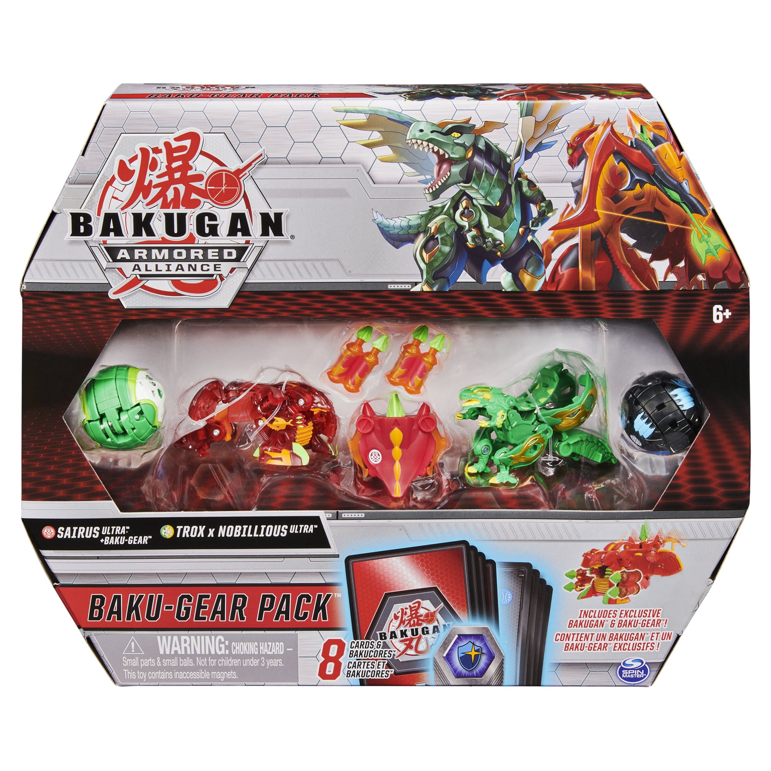 Bakugan Starter Pack 3-Pack, Fused Trox x Nobilious Ultra, Armored Alliance  Collectible Action Figures
