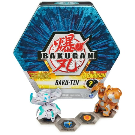 Bakugan Baku-Tin, Premium Collector’s Storage Tin with 2 Mystery (Style May Vary), Kids Toys for Boys Aged 6 and up