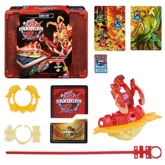 Bakugan Baku-tin with Special Attack Mantid, Customizable, Spinning Action Figure and Toy Storage, Kids Toys for Boys and Girls 6 and up