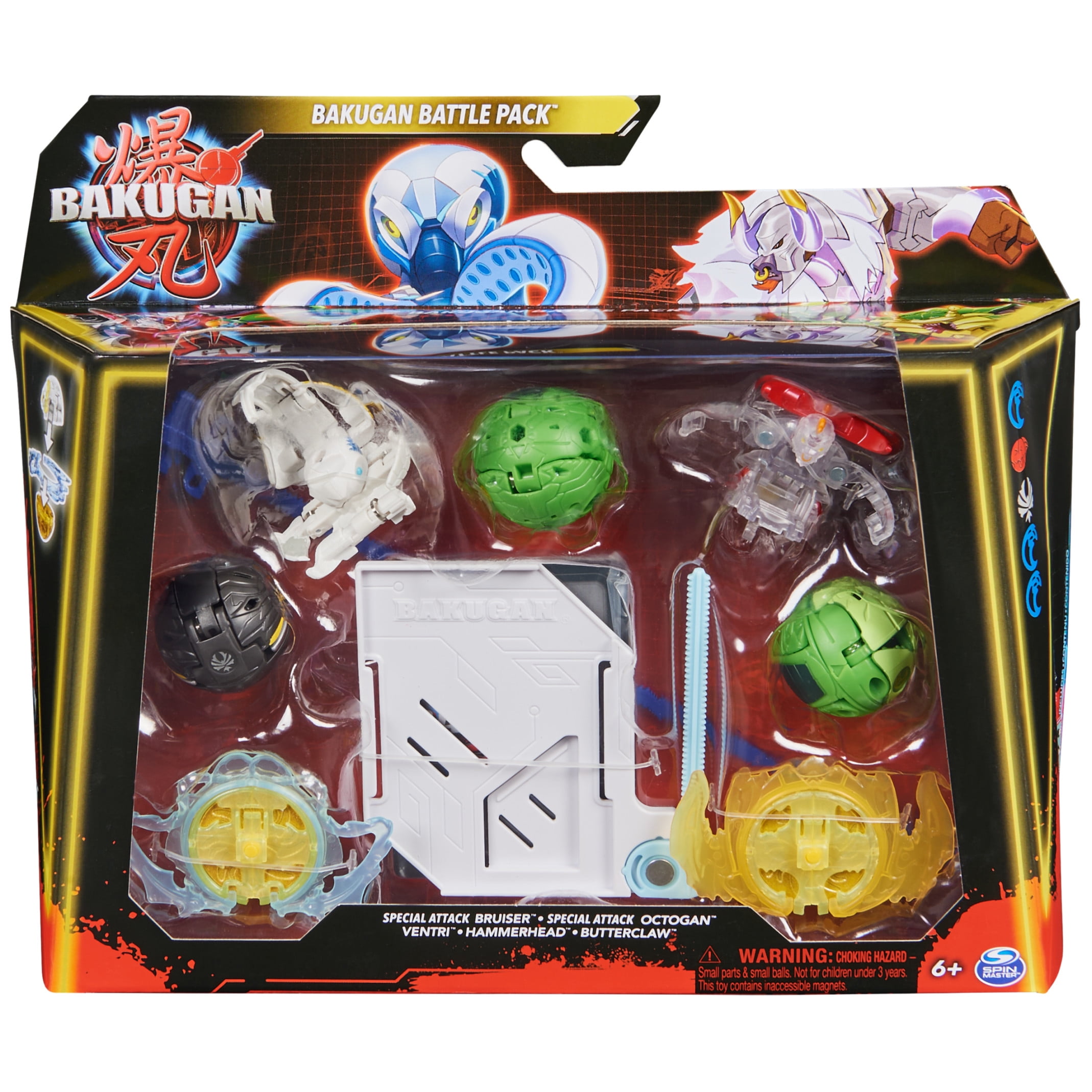 Bakugan Battle 5-Pack Spinning Action Figures, Special Attack Bruiser, Octogan and more