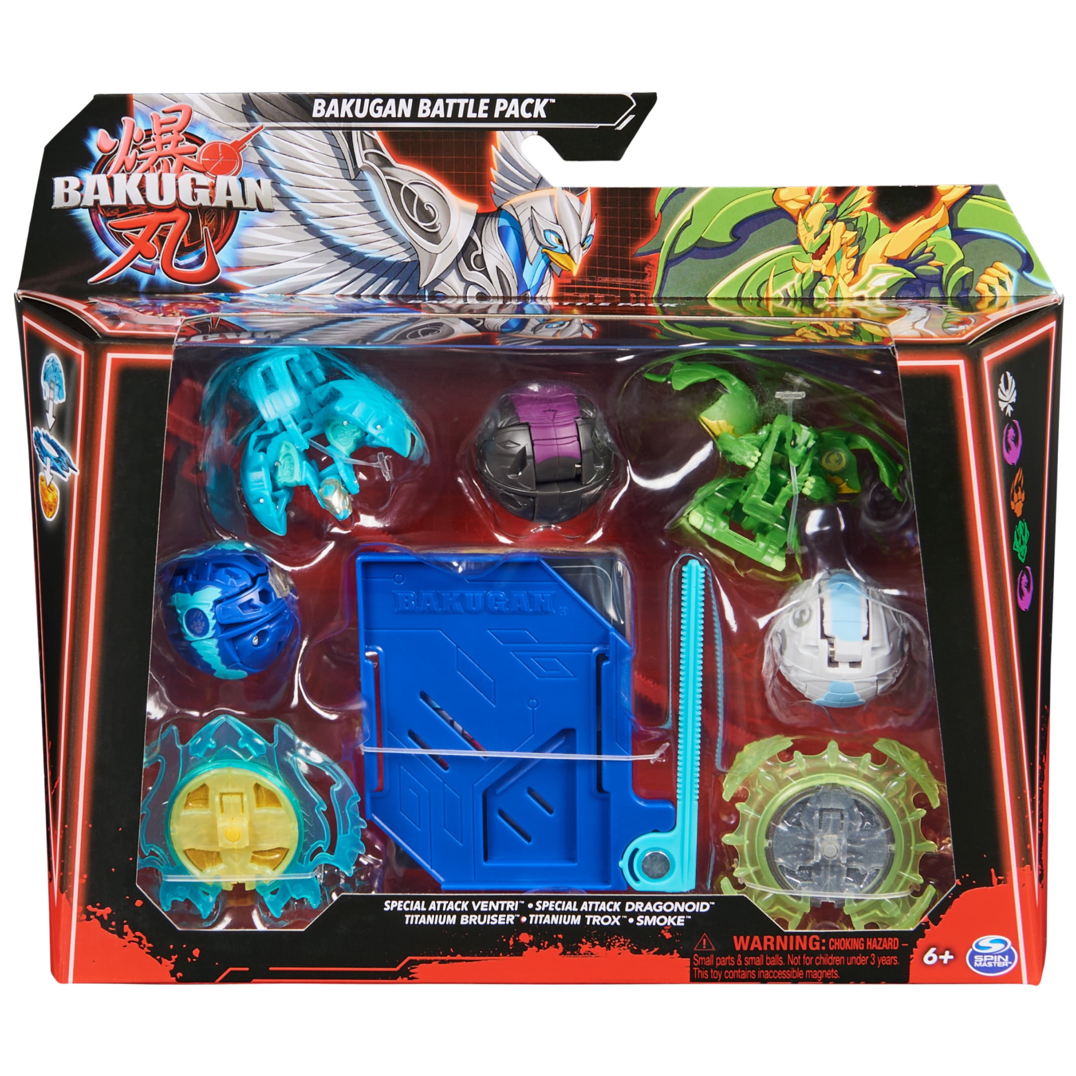 Bakugan Battle 5-Pack Spinning Action Figures, Special Attack Ventri, Dragonoid and more
