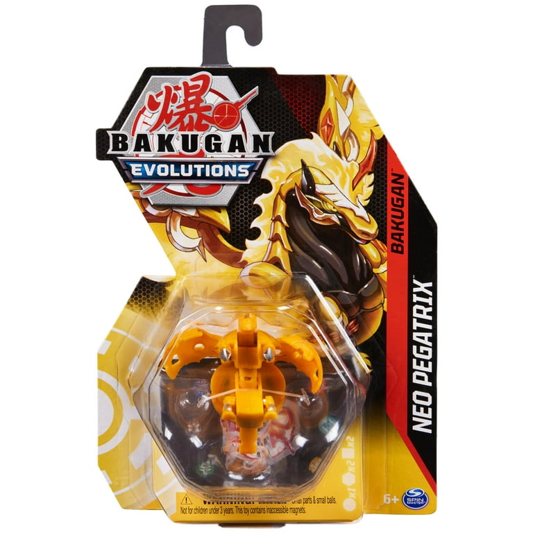  Bakugan Evolutions, Neo Pegatrix with Nano Blade and Siphon  Platinum Power Up Pack, True Metal Action Figure, 2 Nanogan, 2 Bakucore, 2 Ability  Cards, Kids Toys for Boys and Girls, Ages