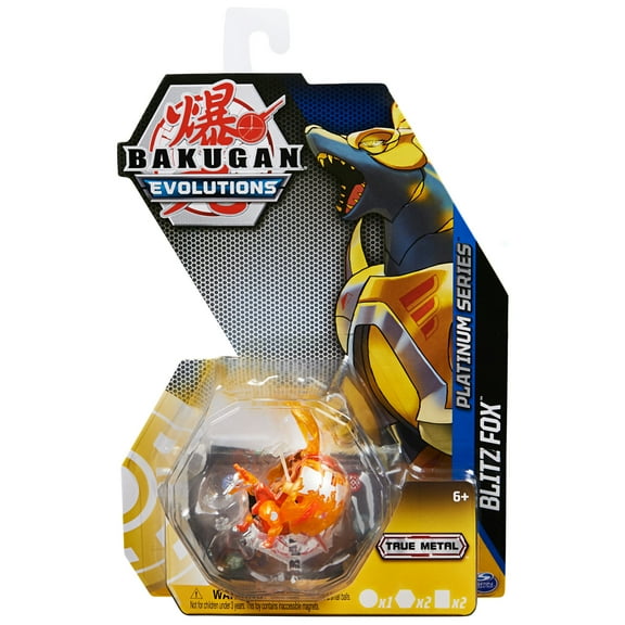 Bakugan Evolutions Platinum Blitz Fox (Gold) with Trading Cards