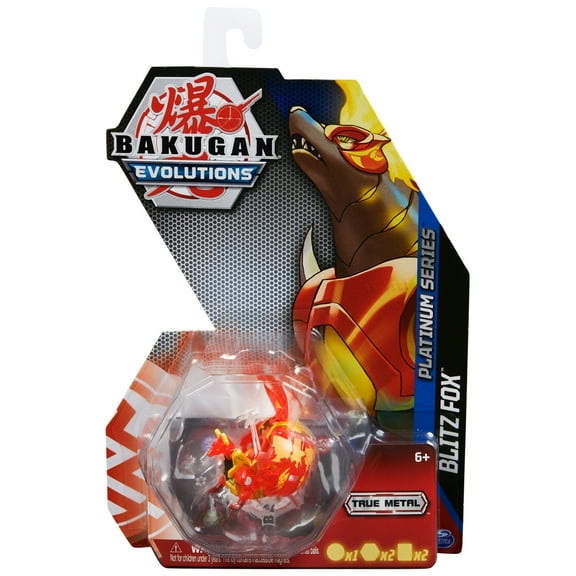 Bakugan Evolutions Platinum Blitz Fox (Red) with Trading Cards