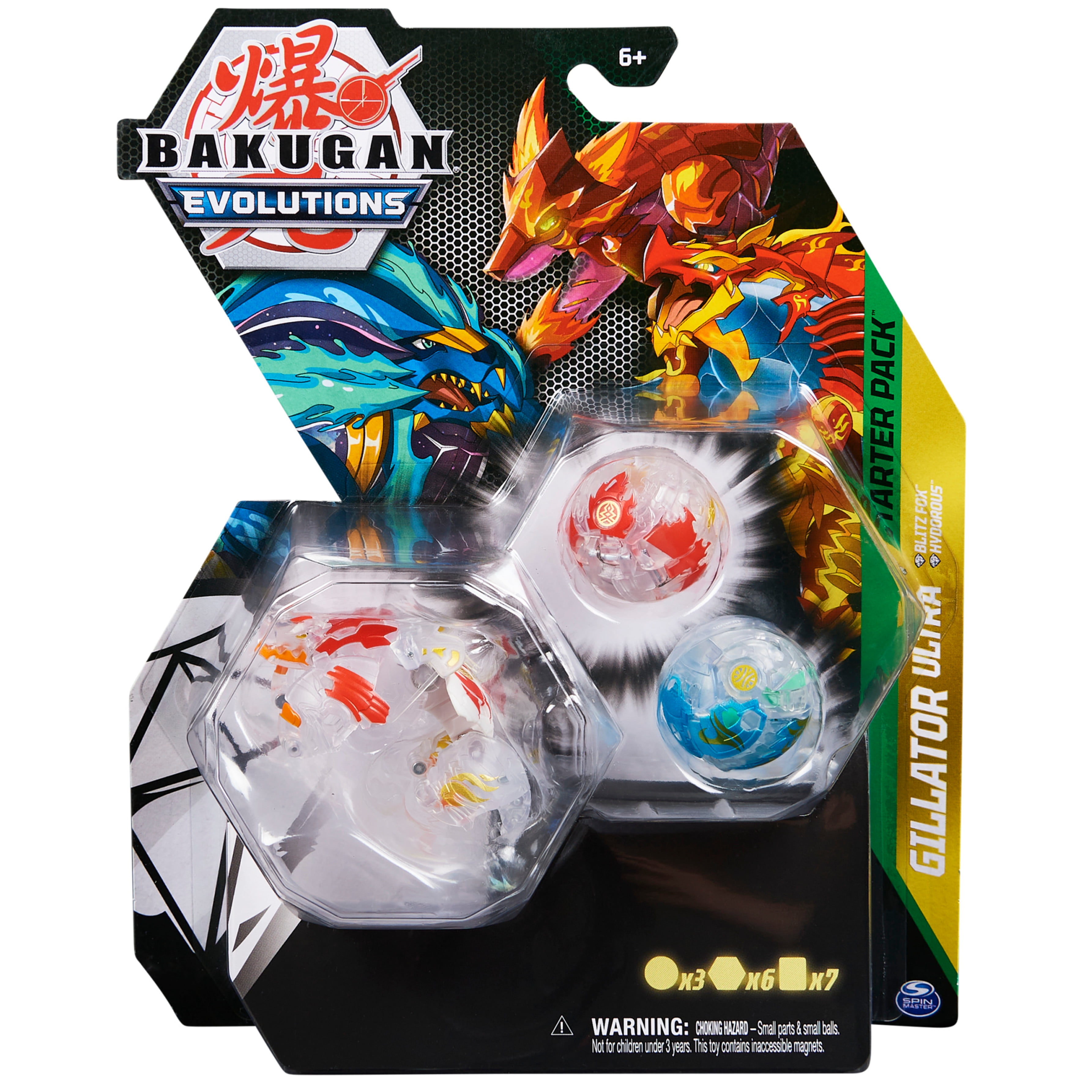 Bakugan Evolutions Starter Pack 3-Pack, Gillator Ultra (Translucent) 