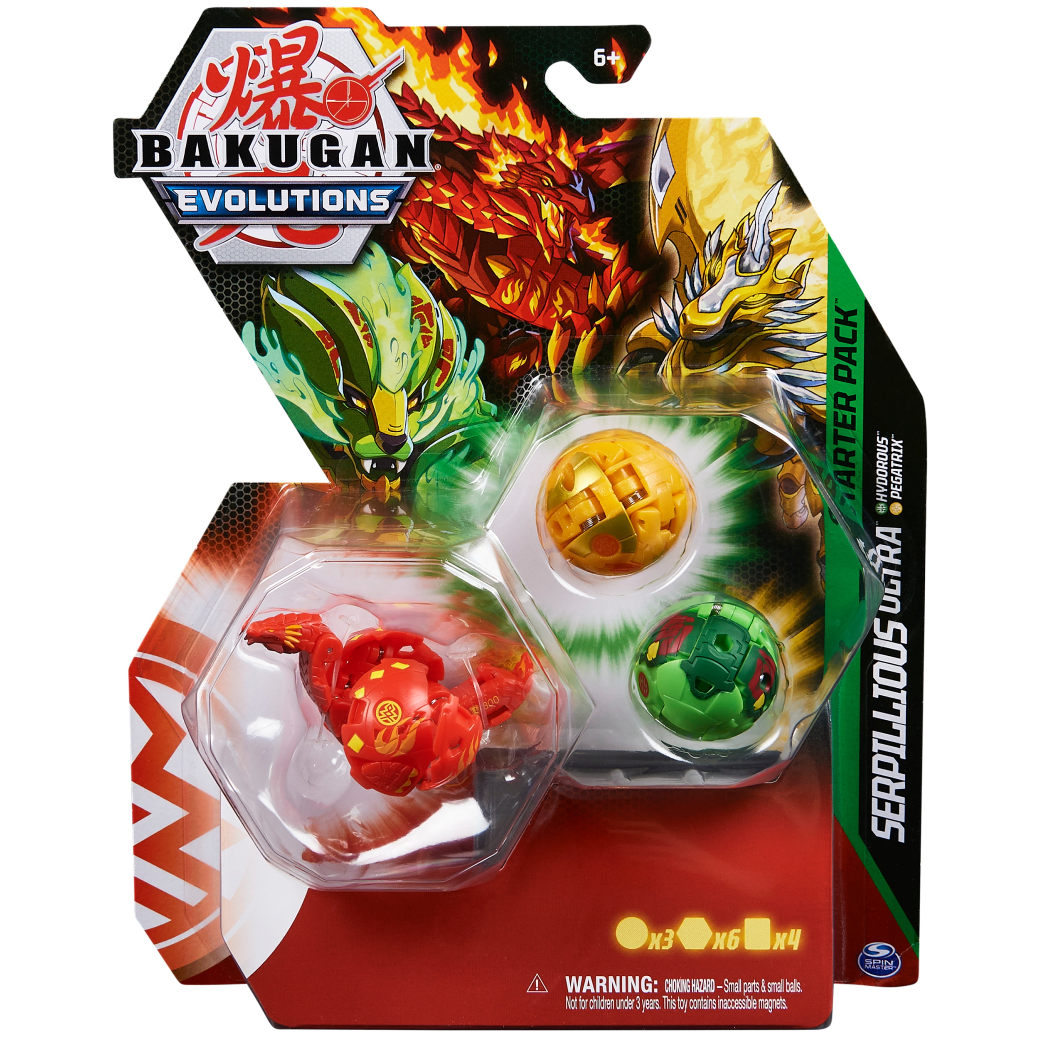 Bakugan Evolutions Starter Pack 3-Pack, Serpillious Ultra, Size: One Size