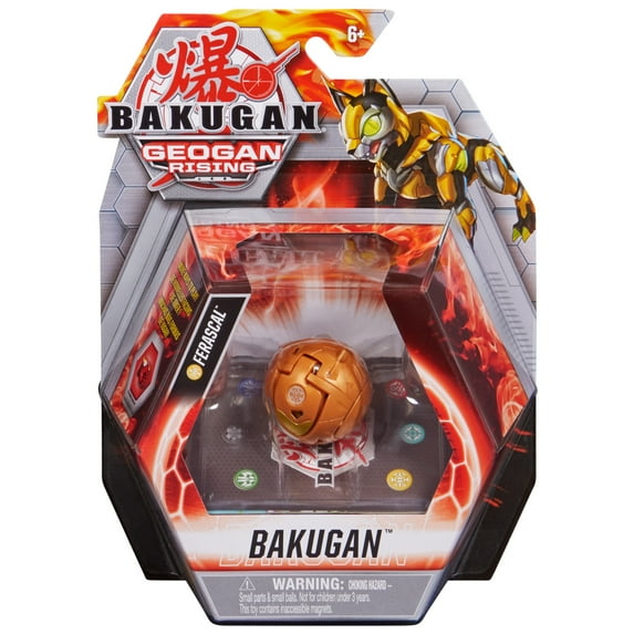 Bakugan, Ferascal, 2-inch Tall Geogan Rising Collectible Action Figure and Trading Card