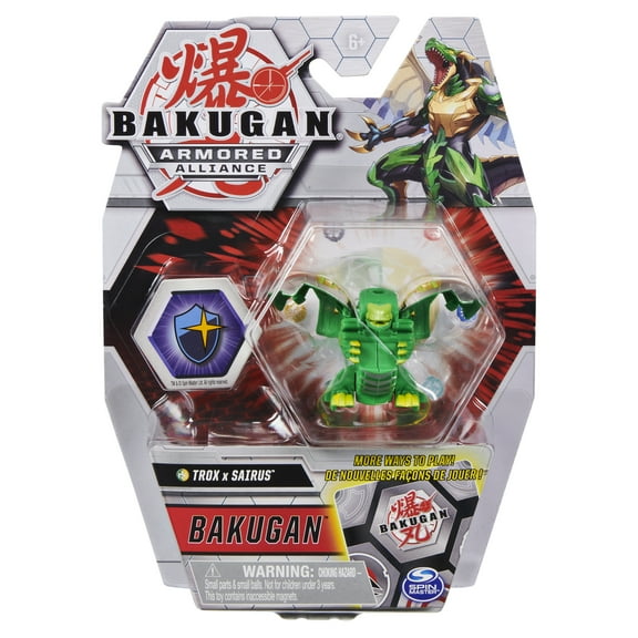 Bakugan, Fused Trox x Sairus, 2-inch Tall Armored Alliance Collectible Action Figure and Trading Card