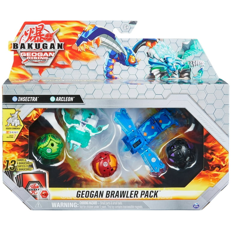 Bakugan Geogan Brawler 5-Pack, Exclusive Insectra and Arcleon Geogan and 3  Bakugan Collectible Action Figures