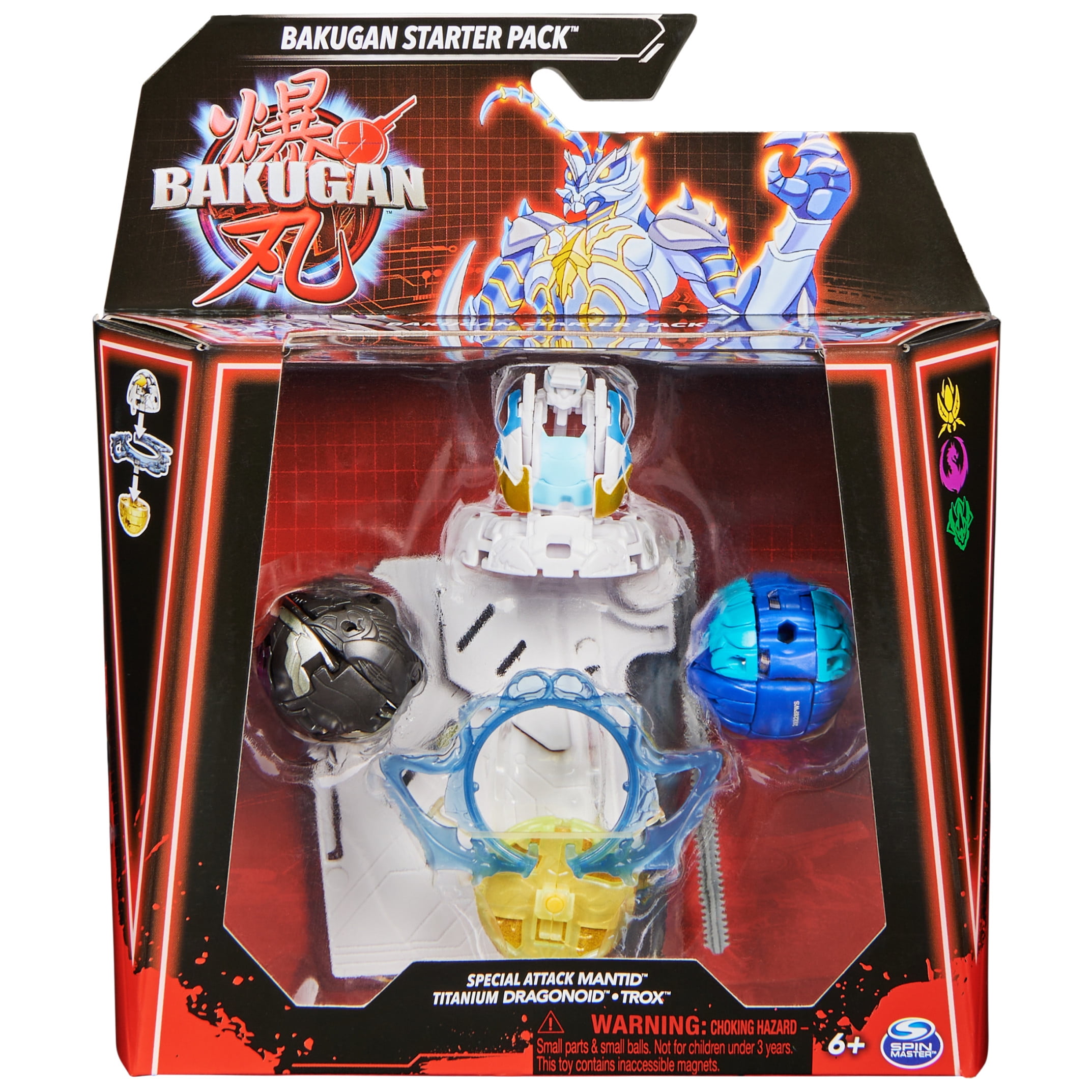 Bakugan Starter 3-Pack Battle Toys, Spinning Action Figures