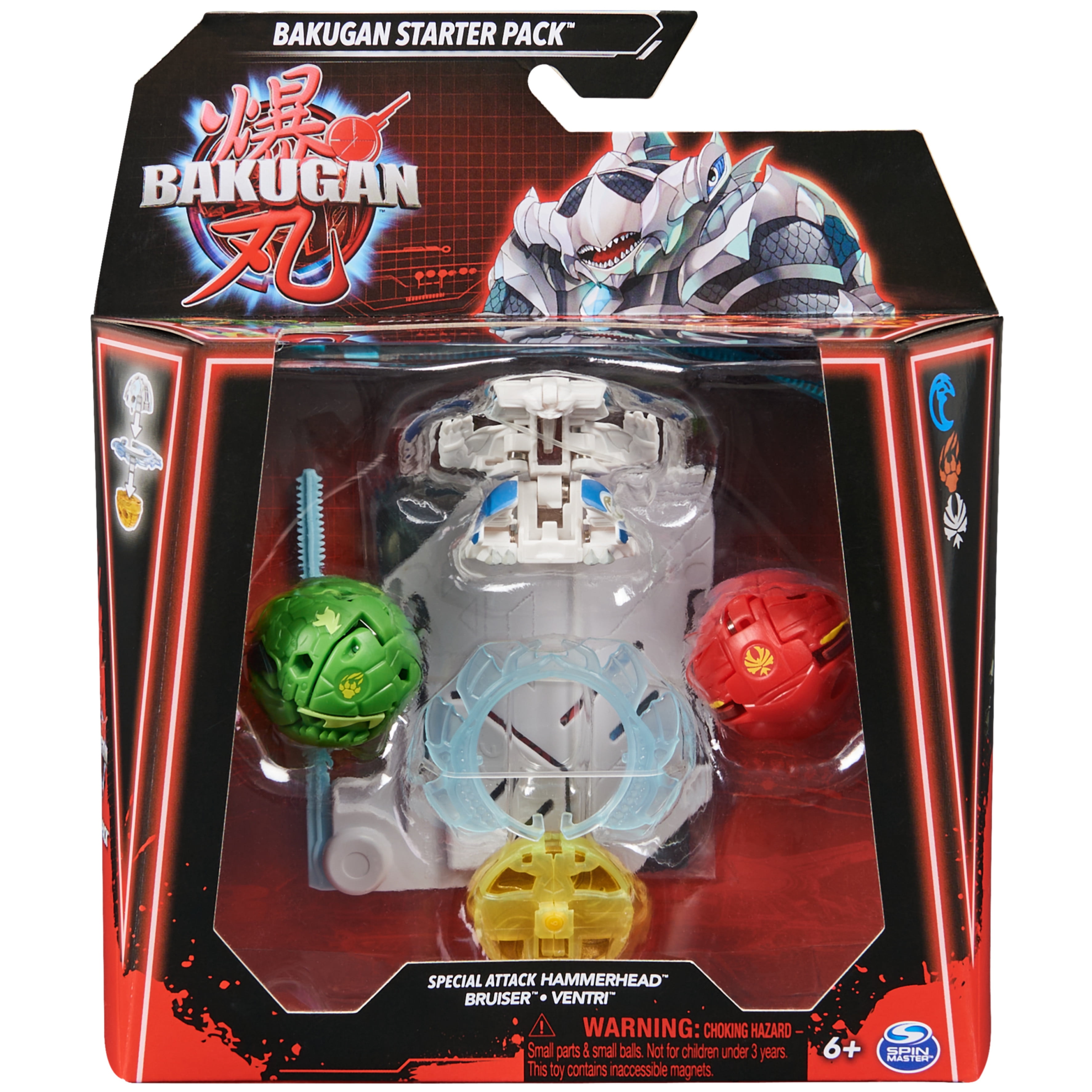 Bakugan Starter 3Pack Spinning Action Figures, Special Attack
