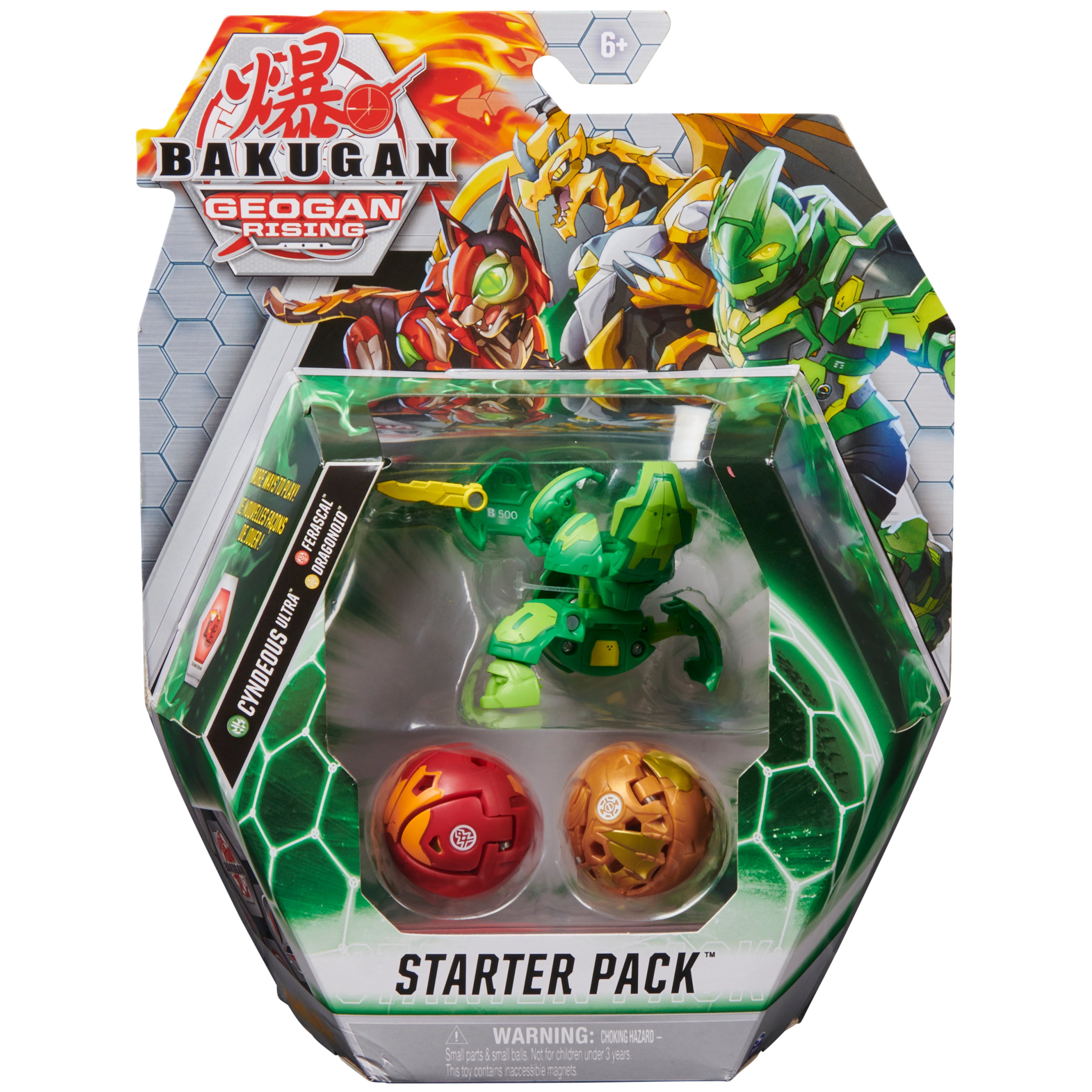 Bakugan Starter Pack 3-Pack, Cyndeous Ultra, Geogan Rising Collectible  Action Figures