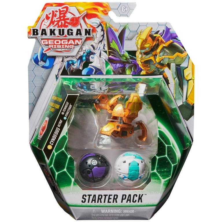 Bakugan Starter Pack 3-Pack, Cyndeous Ultra, Geogan Rising Collectible  Action Figures