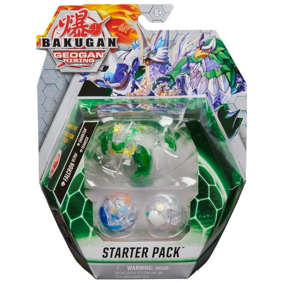 Bakugan Starter Pack 3-Pack, Diamond Falcron Ultra, Geogan Rising Collectible Action Figures