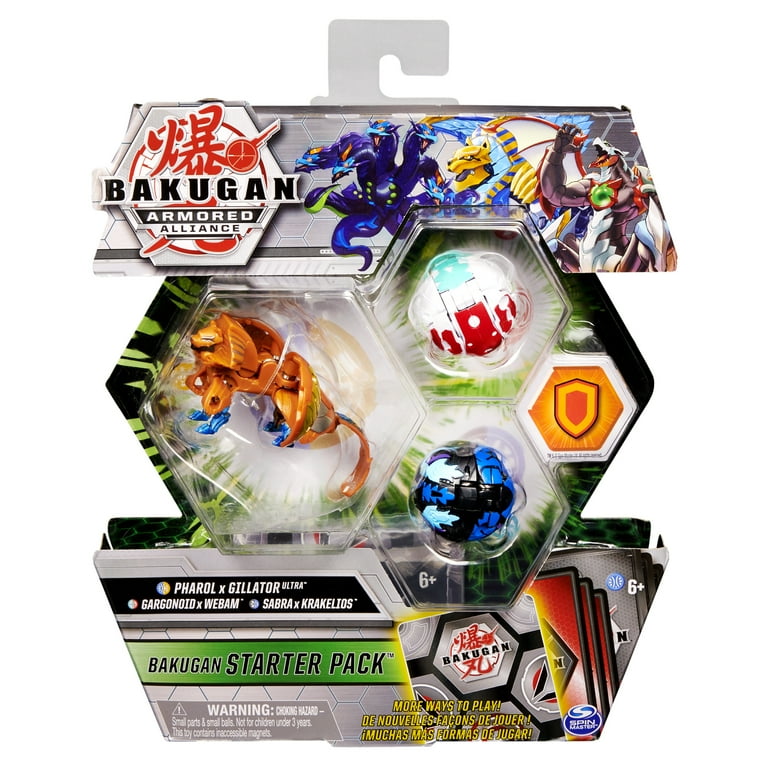 Bakugan Starter Pack 3-Pack, Fused Pharol x Gillator Ultra, Armored  Alliance Collectible Action Figures 