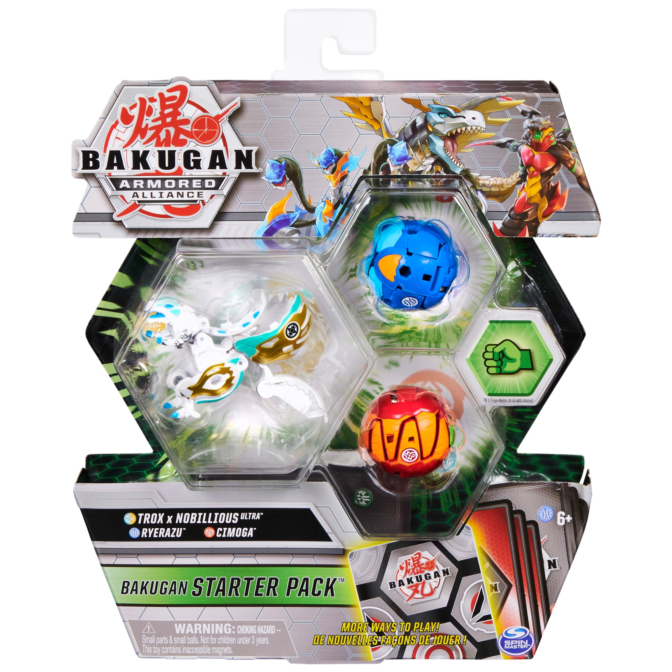 Bakugan Starter Pack 3-Pack, Fused Trox x Nobilious Ultra, Armored