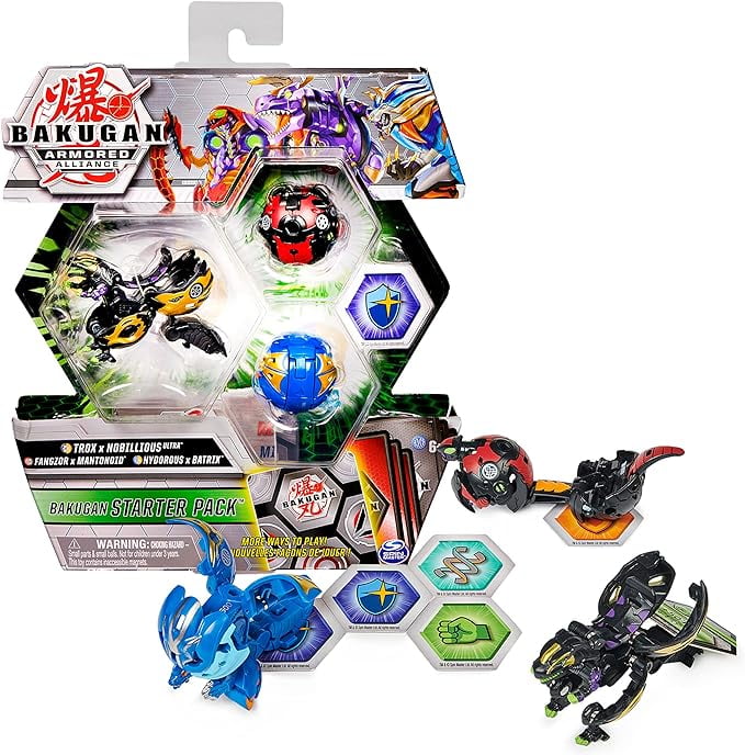 Starter Pack Bakugan Armored Alliance - Trox, Ryerazu, Cimoga - Neuf - Spin Master