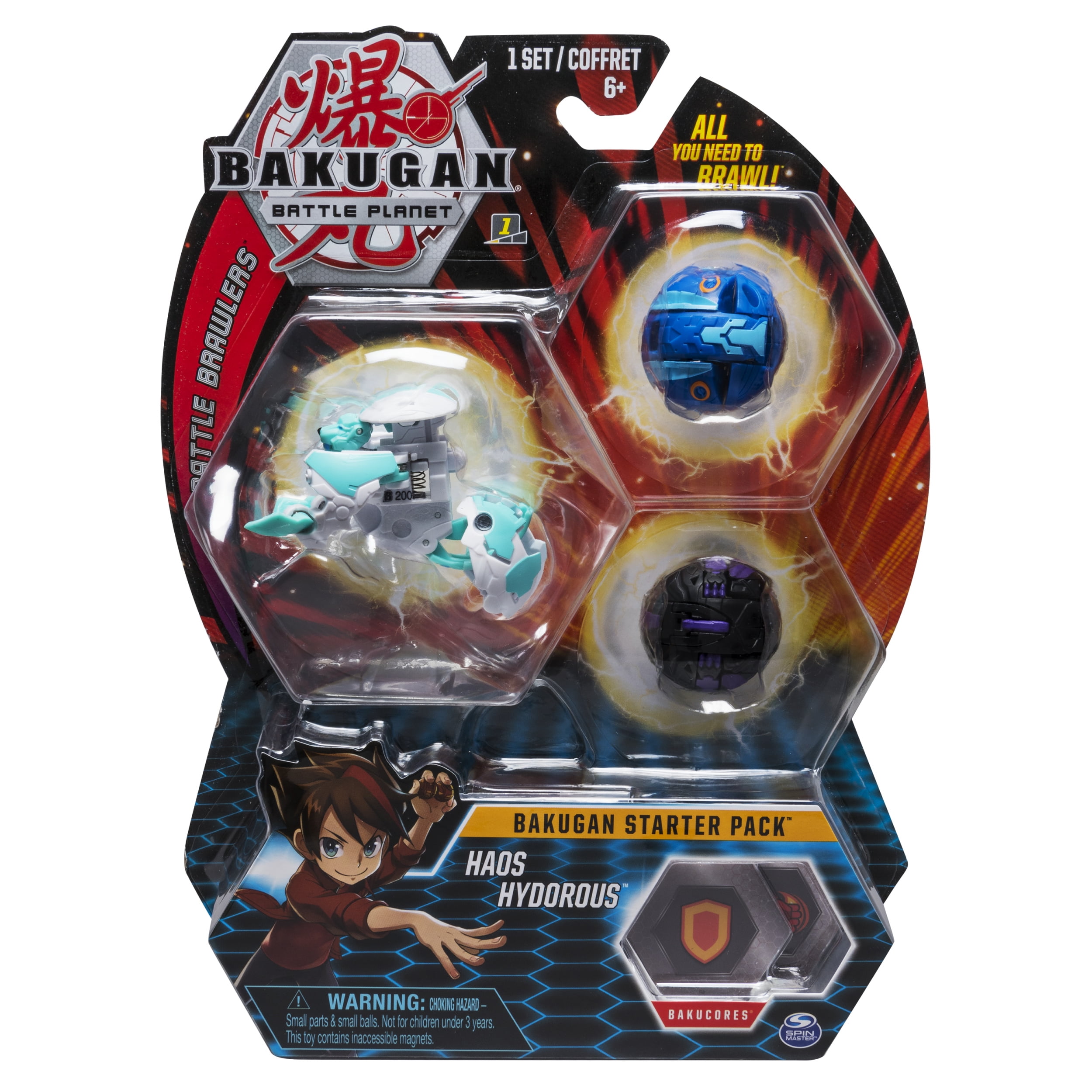 Bakugan Starter Pack 3 Pack Haos Hydorous Collectible Action Figures for Ages 6 and Up