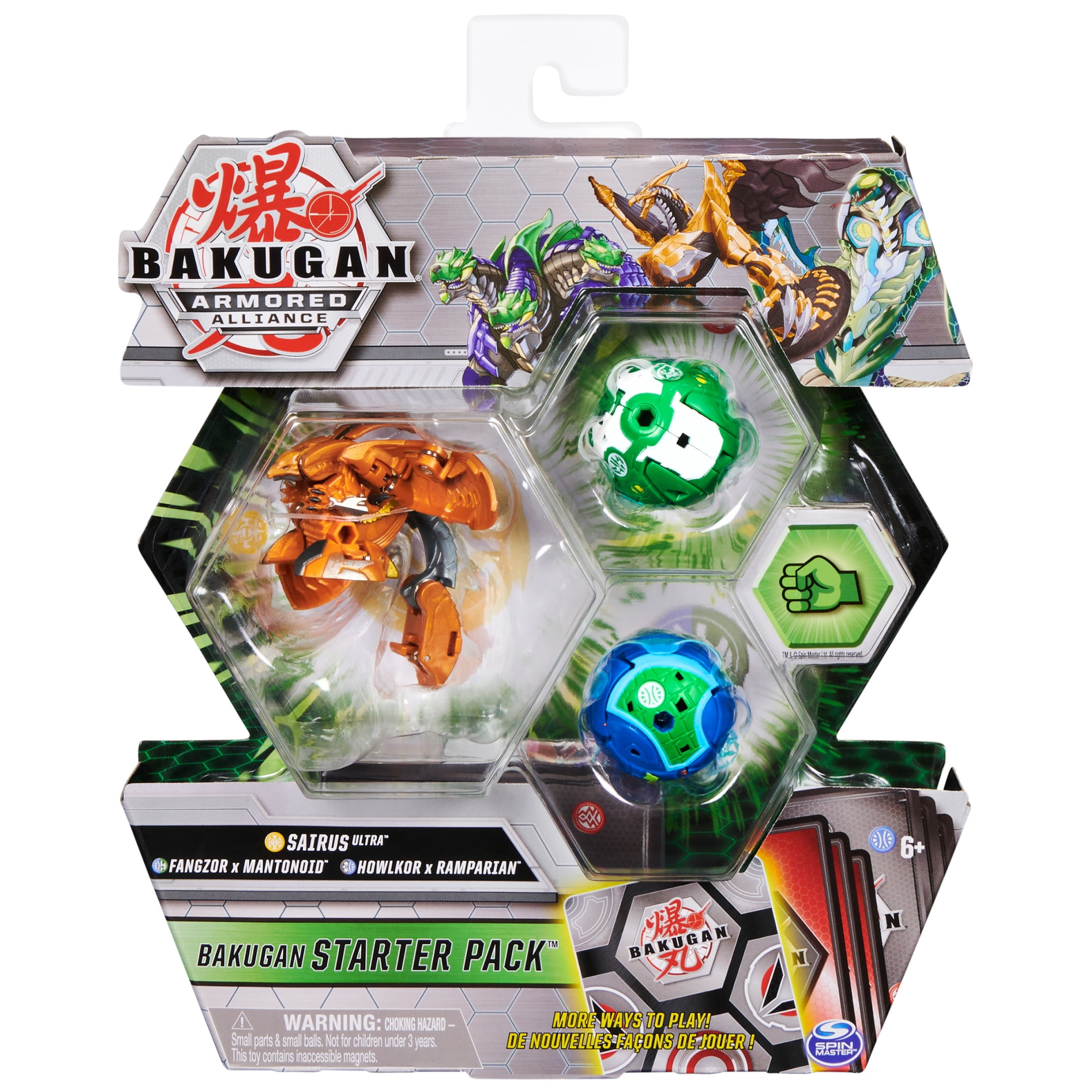 Bakugan Starter Pack 3-Pack, Sairus Ultra, Armored Alliance Collectible Action Figures