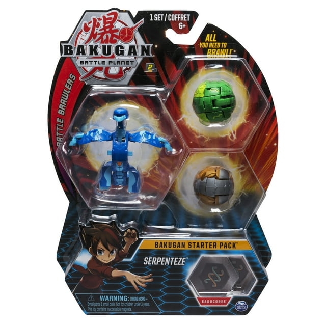 Bakugan Starter Pack 3-Pack, Serpenteze, Collectible Action Figures, for Ages 6 and Up