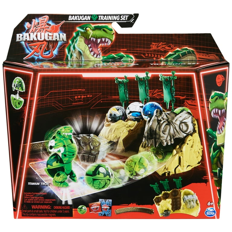 Bakugan Training Playset with Customizable Titanium Trox Action