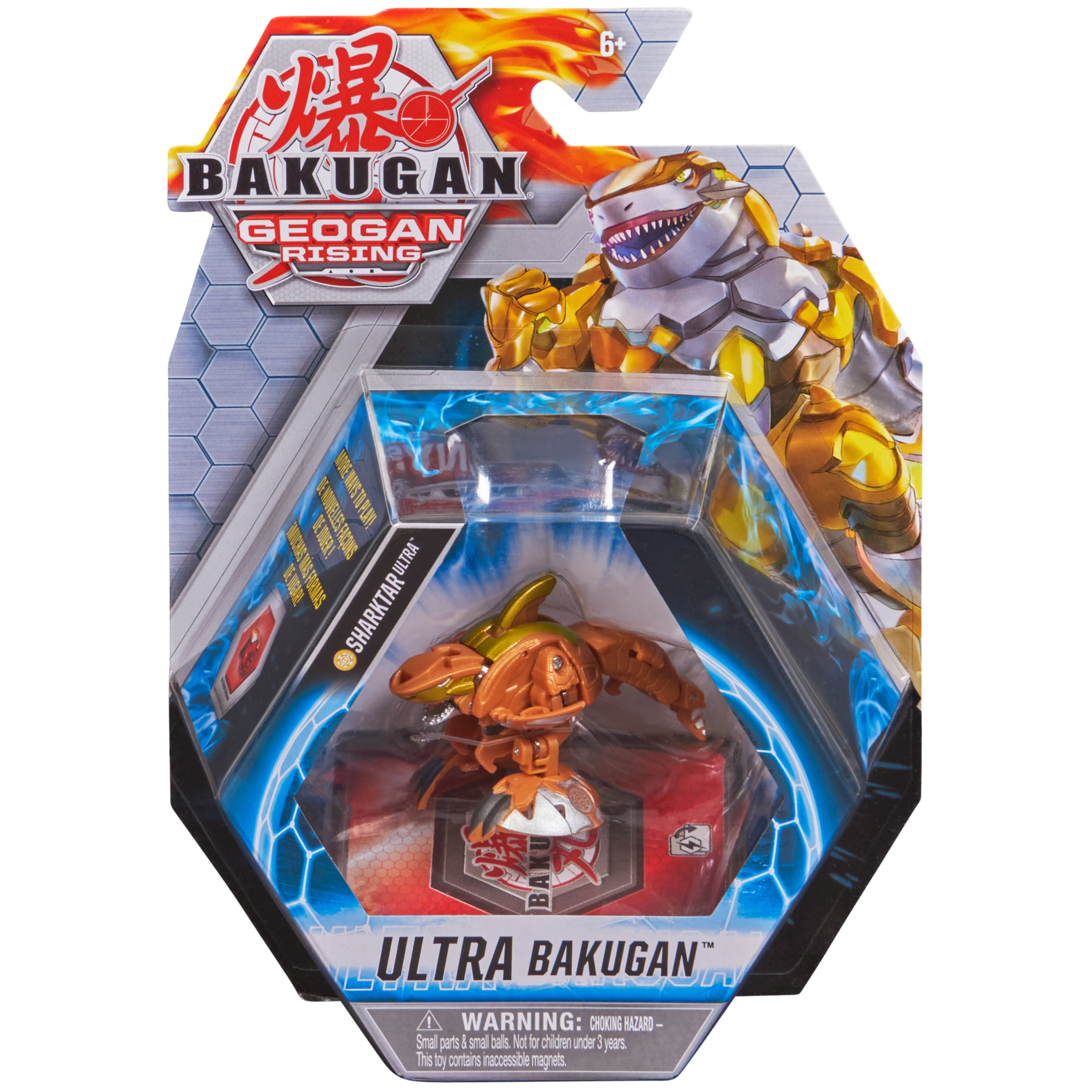 Bakugan Ultra, Sharktar, 3-inch Tall Geogan Rising Collectible Action  Figure and Trading Card 