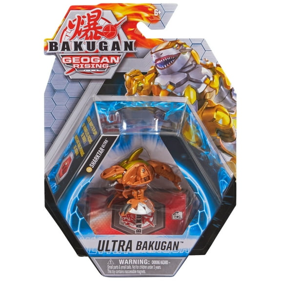 Bakugan Ultra, Sharktar, 3-inch Tall Geogan Rising Collectible Action Figure and Trading Card