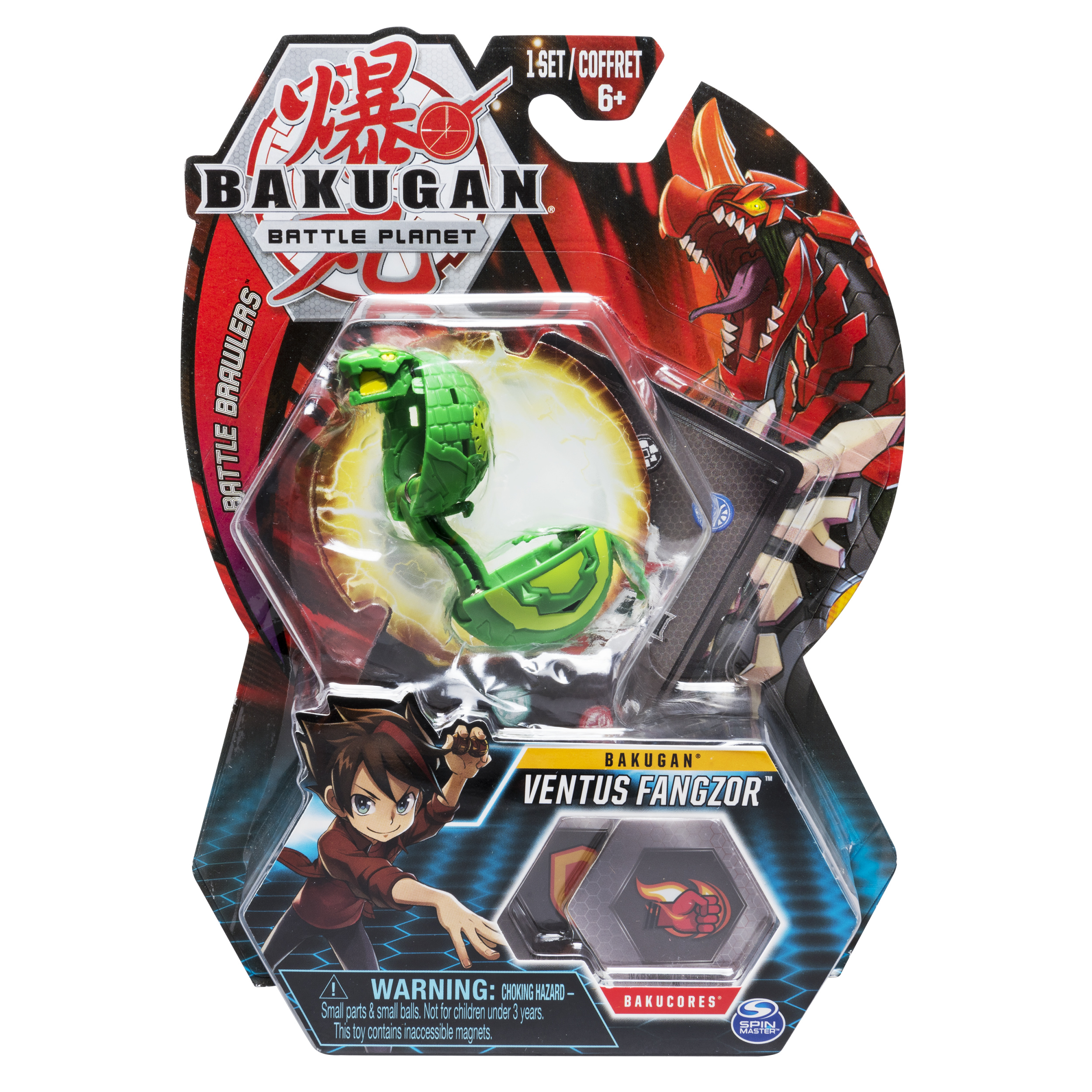 Bakugan, Ventus Fangzor, 2-inch Tall Collectible Action Figure and Trading Card, for Ages 6 and Up - image 1 of 5