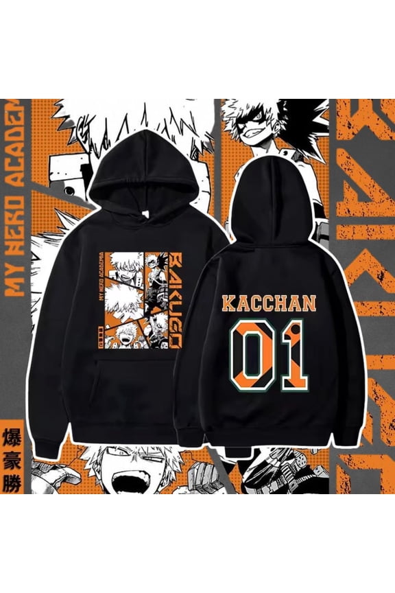 Bakugou Katsuki Anime Hoodie, Pullover Print Hoodie