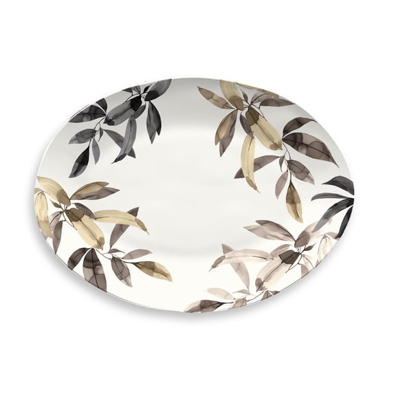 Bal Leaves Merge Oval Serving Tray - Brown - 18.9"