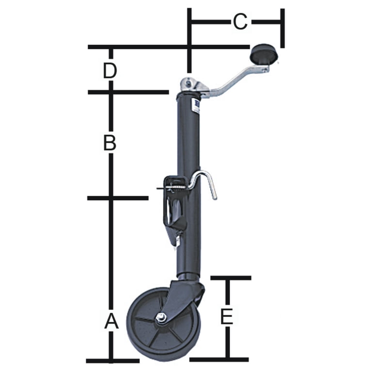 Topwind A-Frame Tongue Jack With Caster Wheel Kit – 1,000 Lb Capacity Trailer Jack, Black