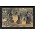 thumbnail image 1 of Bal de Barriere drawing 40x26 Large Black Ornate Wood Framed Canvas Art by Theophile Steinlen, 1 of 2