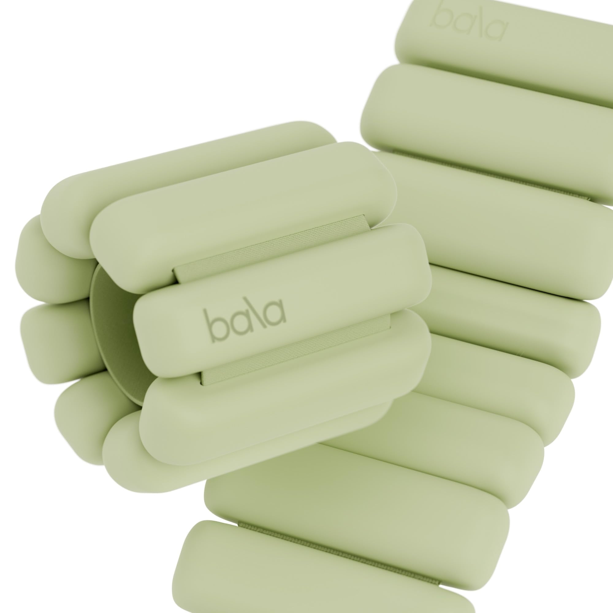 Bala Bangles Wrist & Ankle Weights for Women & Men (Sage) - 1 Pound Silicone Bracelet Set