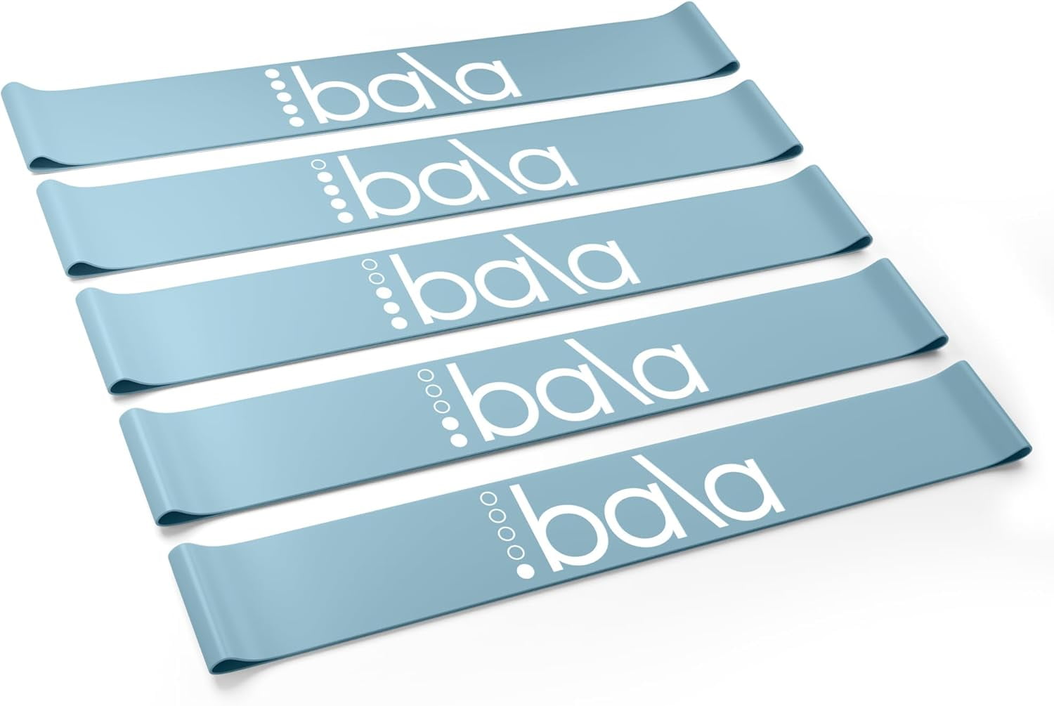 Bala Booty Bands Resistance Bands for Women & Men, Elastic Exercise Bands for Working Out, Wrist, Ankle, Legs & Booty Bands, Workout Resistance Bands for Yoga, Pilates, Strength Training, 5-Pack, Sea