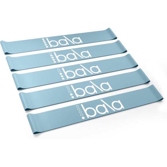Bala Booty Bands Resistance Bands for Women & Men, Elastic Exercise Bands for Working Out, Wrist, Ankle, Legs & Booty Bands, Workout Resistance Bands for Yoga, Pilates, Strength Training, 5-Pack, Sea