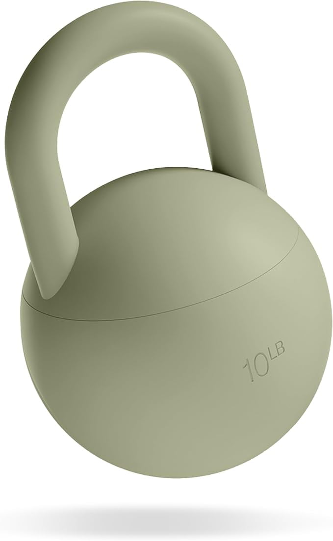Bala Kettleball, Soft Kettlebell for Women, Strength & Core Training Equipment for Home Gym Workouts, Anti-Slip Grip Exercise Weights with Cushioned Impact-Resistant Base, 10lb, Sage