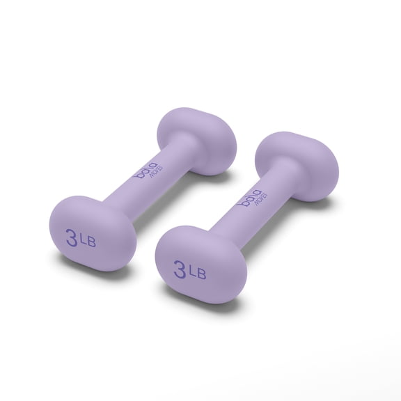Bala Moves 3lb Dumbbell Set, Lilac, Free Weights, Set of 2