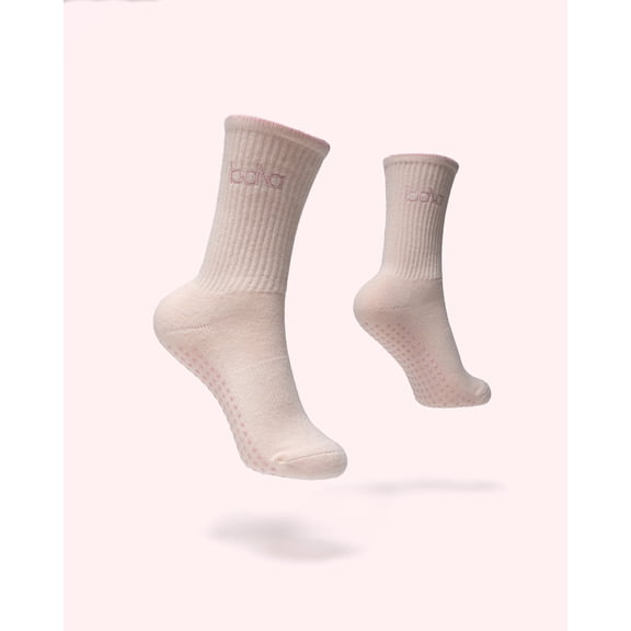 Bala The High Sock for Yoga, Pilates, Barre, & Home Workouts, Large (Blush)