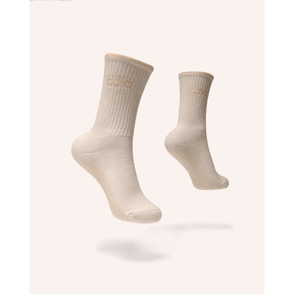 Bala The High Sock for Yoga, Pilates, Barre, & Home Workouts, Large (Sand)