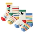 thumbnail image 1 of Balabala 4-Pack Toddler Crew Socks, Boys & Girls Cotton Jacquard Socks, All-Season Wear, Cozy Mid-Thick House Socks for Baby Infant Kids (3 Months–7 Years), 1 of 6
