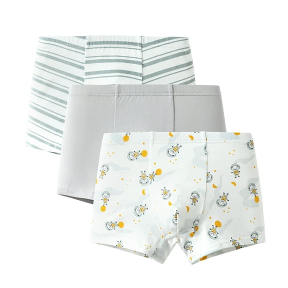 Balabala Boys 3-Pack Soft Cotton Briefs – Airplane & Dinosaur Print Toddler & Kids Underwear