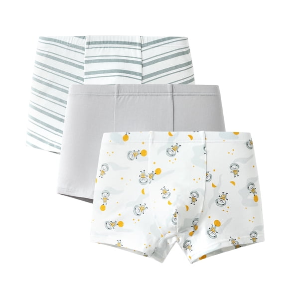 Balabala Boys 3-Pack Soft Cotton Briefs – Airplane & Dinosaur Print Toddler & Kids Underwear
