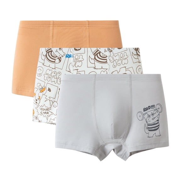 Balabala Boys 3-Pack Soft Cotton Briefs – Airplane & Dinosaur Print Toddler & Kids Underwear