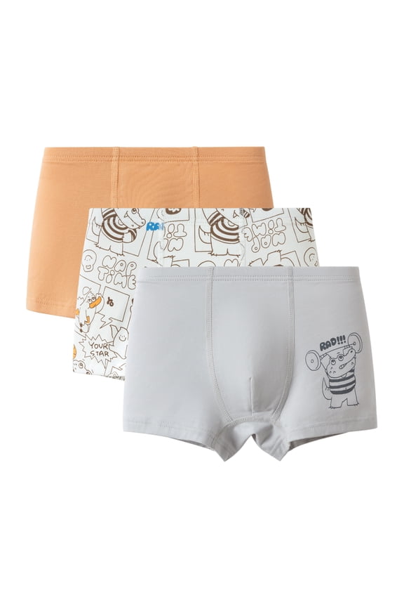 Boys 3-Pack Soft Cotton Briefs – Airplane & Dinosaur Print Toddler & Kids Underwear