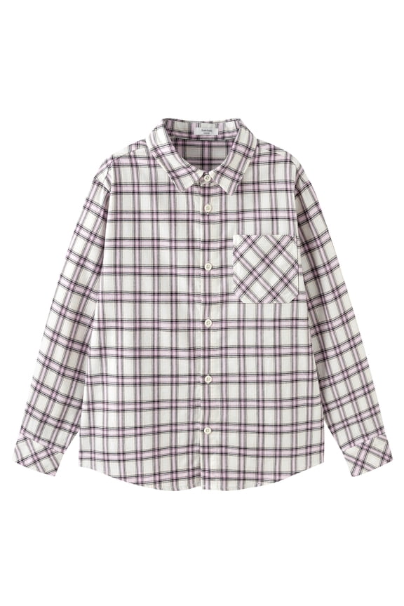 Boys' and Girls' Long Sleeve Flannel Shirt, Toddler & Kids Plaid Button Down, Soft Cotton Blend, Casual Fall Outerwear